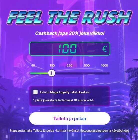 MegaRush Casino Bonus