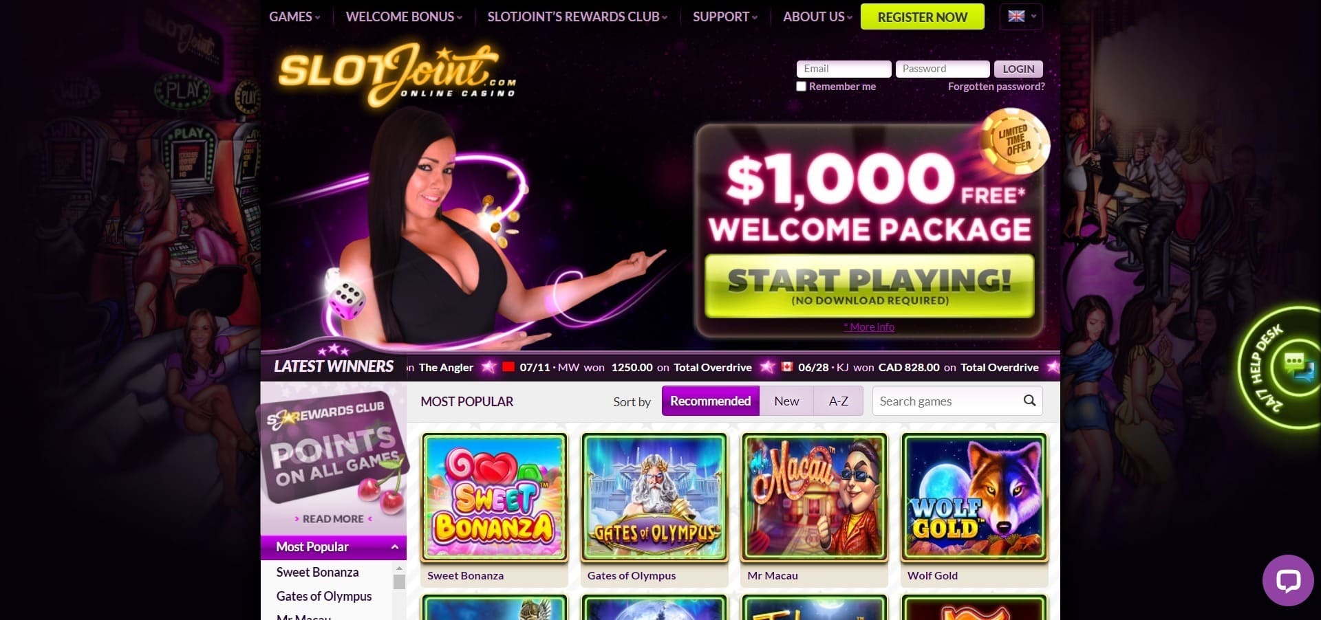 Slotjoint Casino bonus