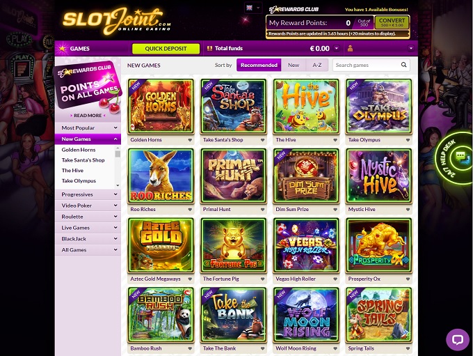 Slotjoint Casino pelit