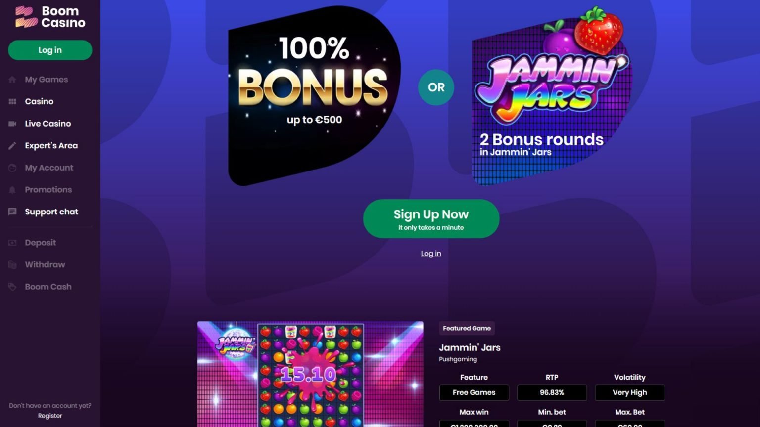 Boom casino bonus