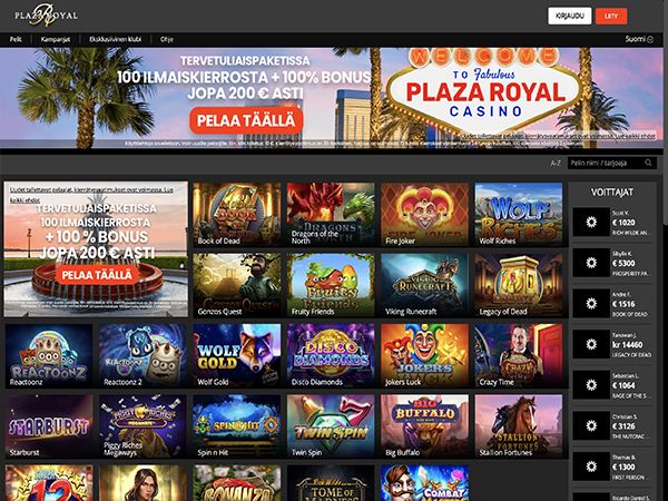 Plaza Royal Casinon tervetuliaistarjous