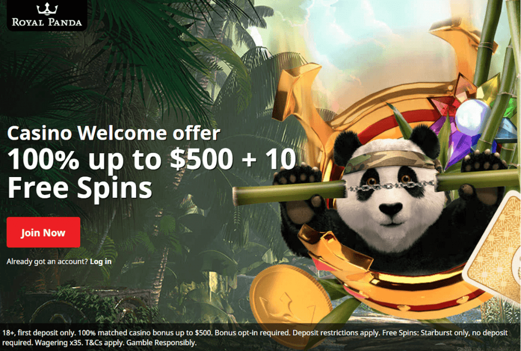 Royal panda casino bonus