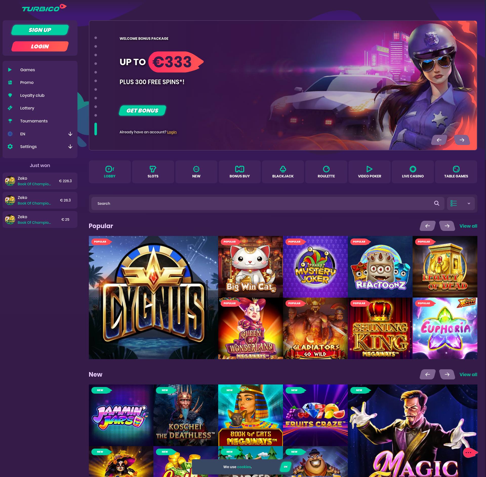 turbico casino turnaukset