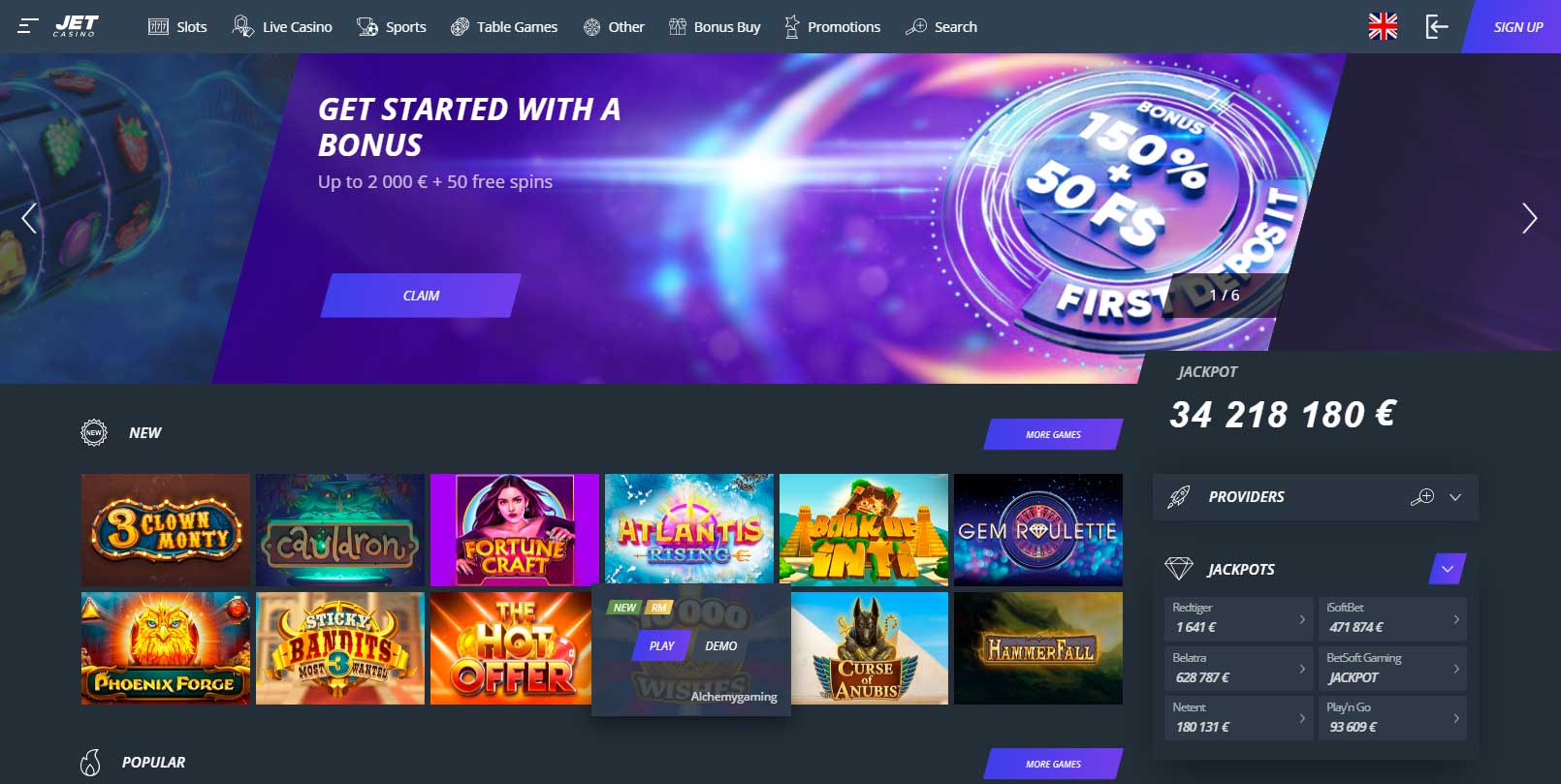 Jet Casino Bonus